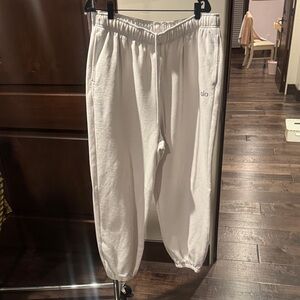 ALO Yoga White Cozy Fleece Joggers